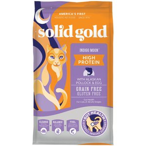 Solid Gold Indigo Moon High Protein Wild Alaskan Pollock & Eggs Recipe Grain-Free Dry Cat Food, 3-lb bag