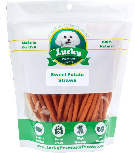 Lucky Premium Treats Sweet Potato Straws Dehydrated Dog Treats, 16-oz bag slide 1 of 4