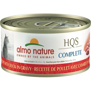 Almo Nature HQS Complete Chicken with Duck Grain-Free Canned Cat Food, 2.47-oz, case of 12