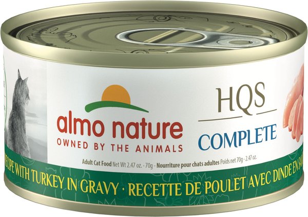 Almo Nature HQS Complete Chicken with Turkey Grain-Free Canned Cat Food, 2.47-oz, case of 12 slide 1 of 9