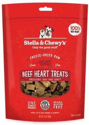 Stella & Chewy's Beef Heart Freeze-Dried Raw Dog Treats, 3-oz bag slide 1 of 6
