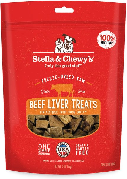 Stella & Chewy's Beef Liver Freeze-Dried Raw Dog Treats, 3-oz bag slide 1 of 6