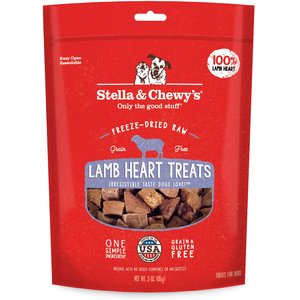 Stella & Chewy's Lamb Heart Freeze-Dried Raw Dog Treats, 3-oz bag