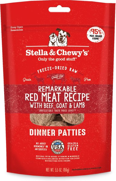 Stella & Chewy's Remarkable Red Meat Recipe Dinner Patties Freeze-Dried Raw Dog Food, 5.5-oz bag slide 1 of 10