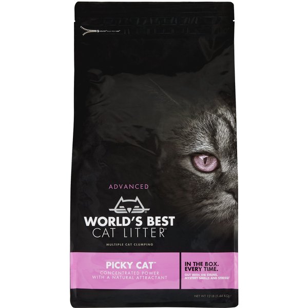 WORLD'S BEST Picky Cat Unscented Clumping Corn Cat Litter, 12lb bag
