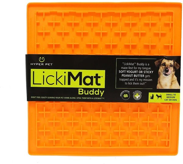 LickiMat Soother Lick Mat Dog Slow Feeder Orange