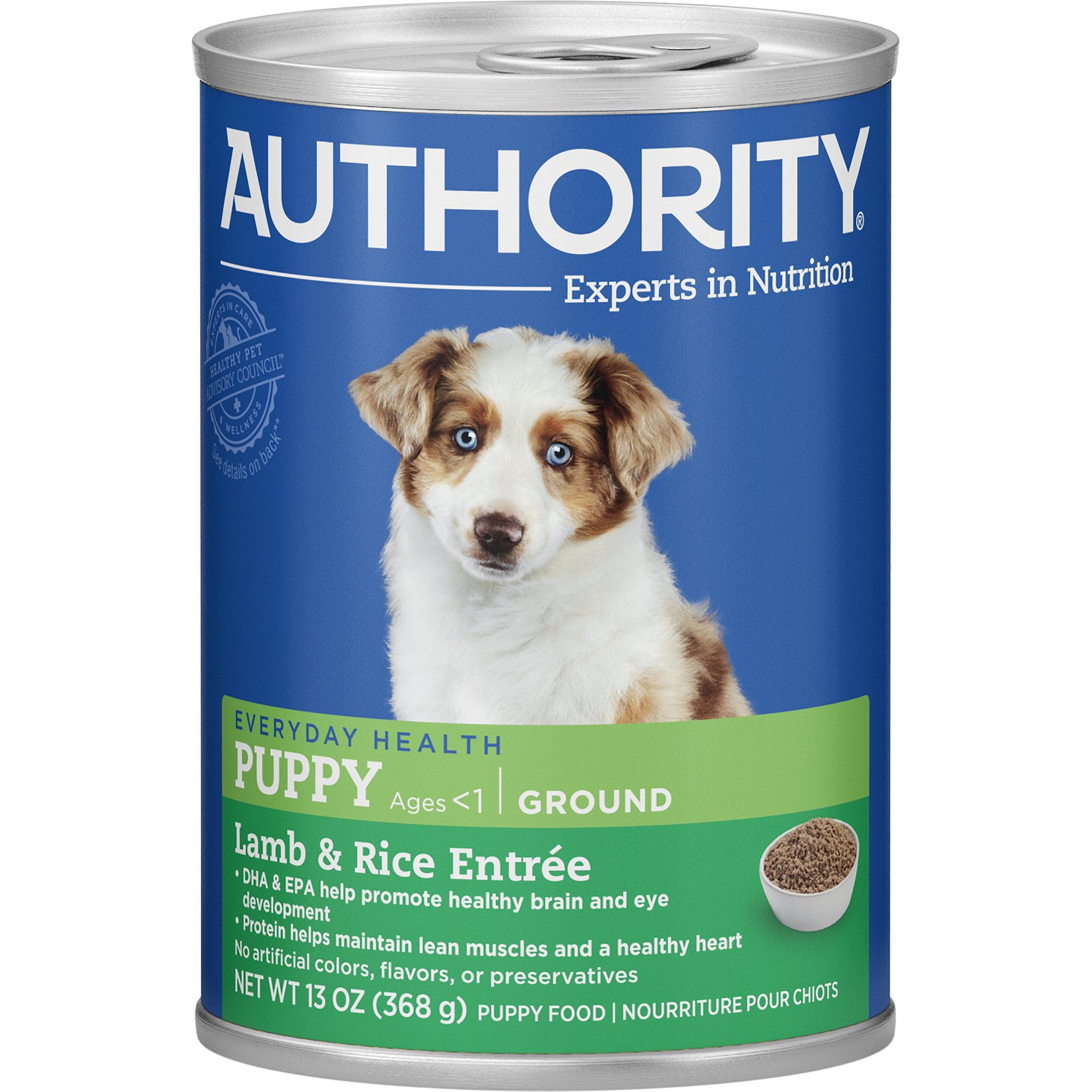 AUTHORITY Lamb Rice Entree Puppy Ground Canned Dog Food 13 oz