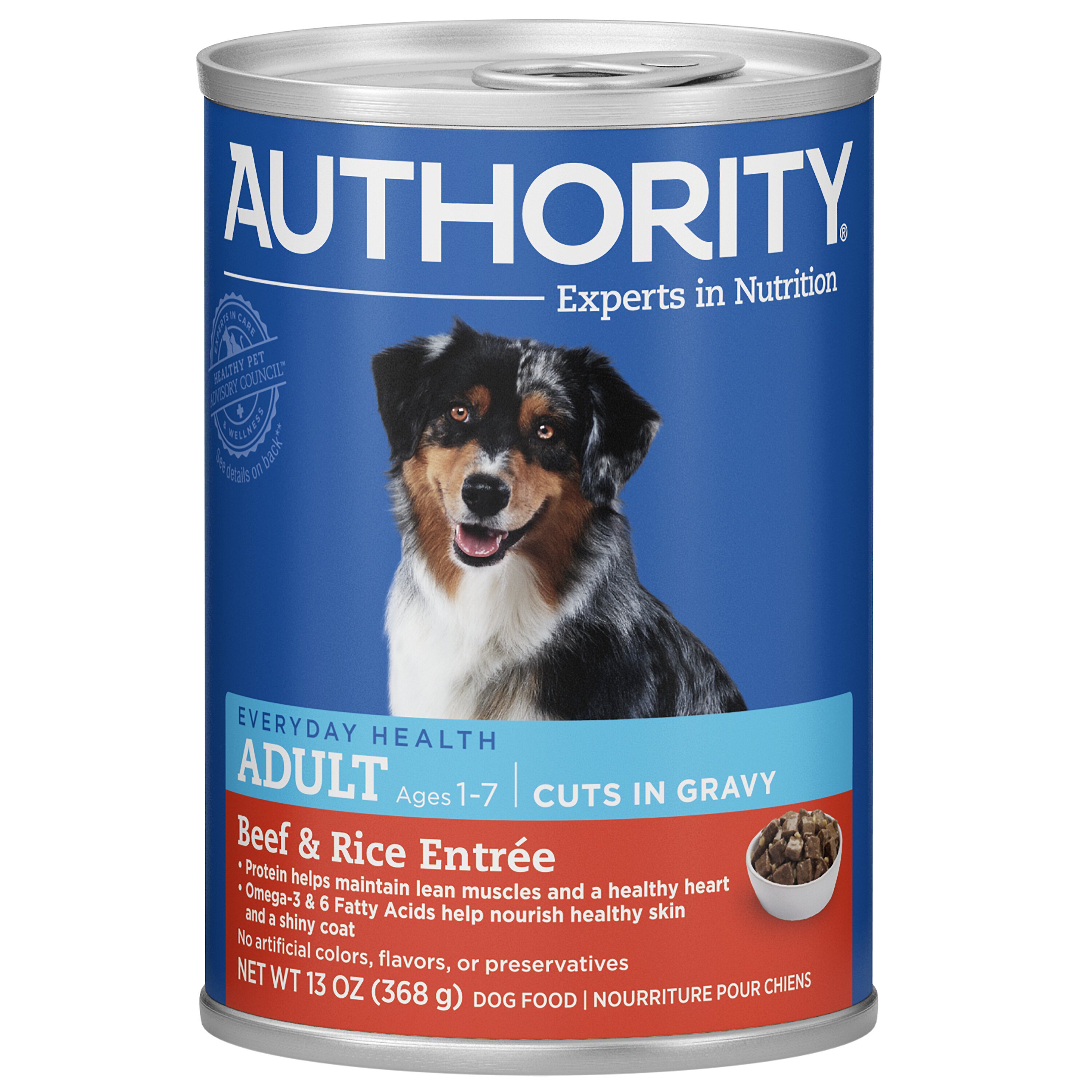 AUTHORITY Beef Rice Entree Adult Cuts in Gravy Canned Dog Food