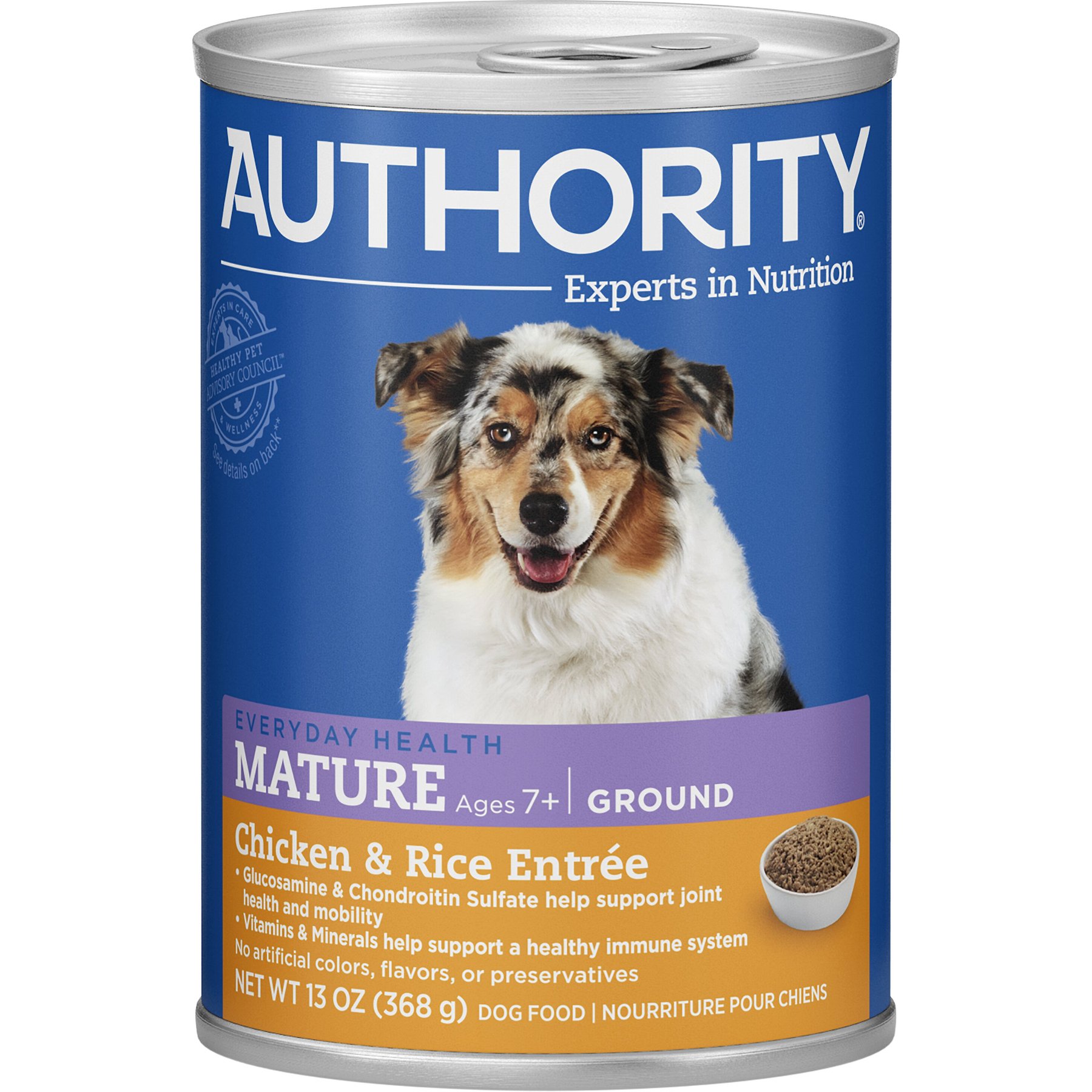 AUTHORITY Chicken Rice Entree Mature Ground Canned Dog Food 13