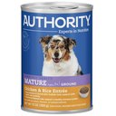 Authority Chicken & Rice Entree Mature Ground Canned Dog Food, 13-oz, case of 12