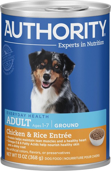 AUTHORITY Chicken Rice Entree Adult Ground Canned Dog Food 13