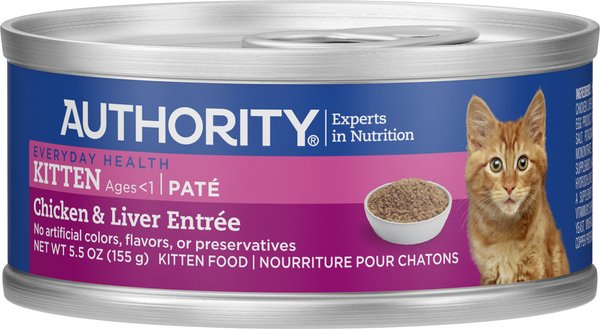 AUTHORITY Chicken Liver Entree Kitten Pate Canned Cat Food 5.5