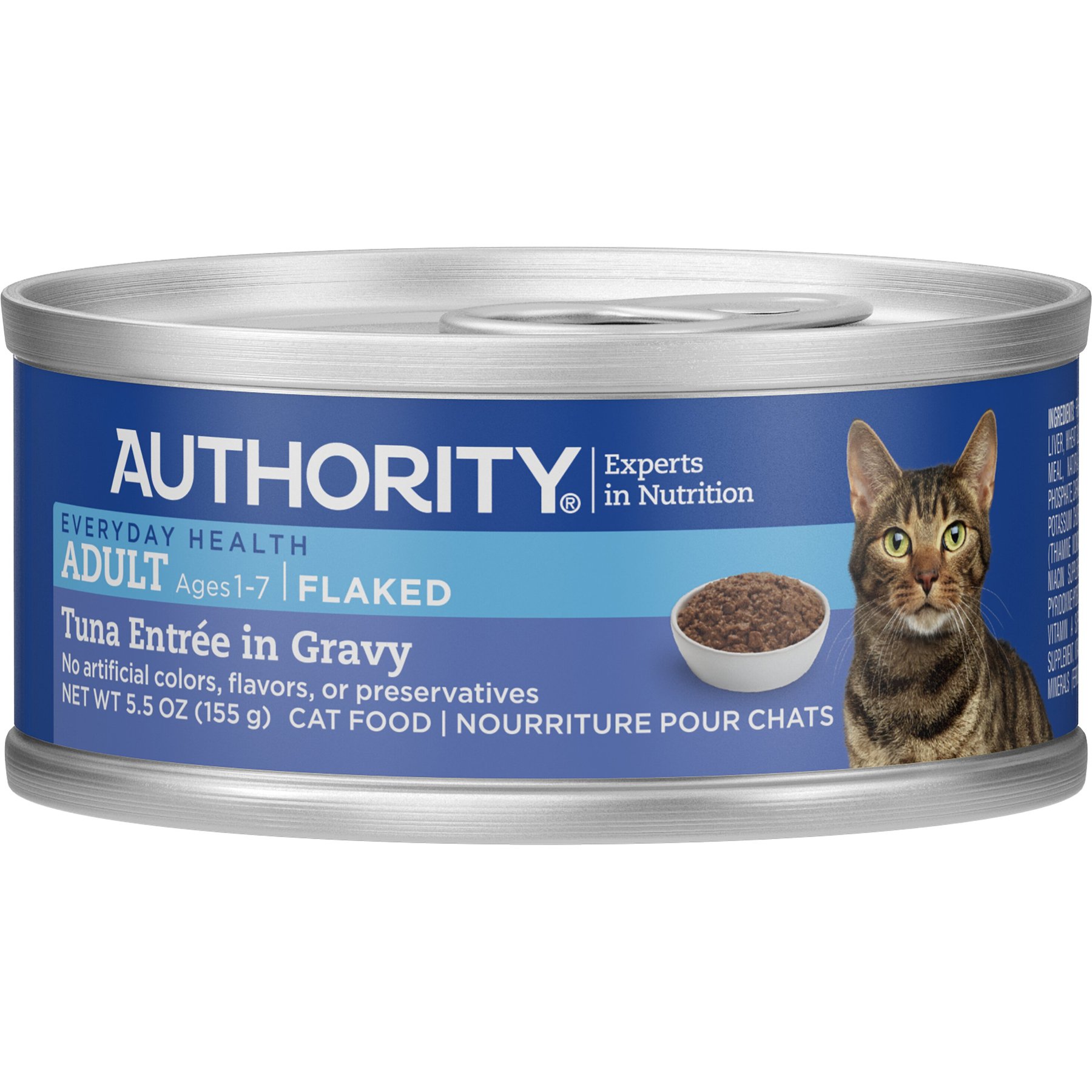 Discontinued AUTHORITY Tuna Entree in Gravy Adult Flaked Canned Cat Food 5.5 oz case of 24 Chewy