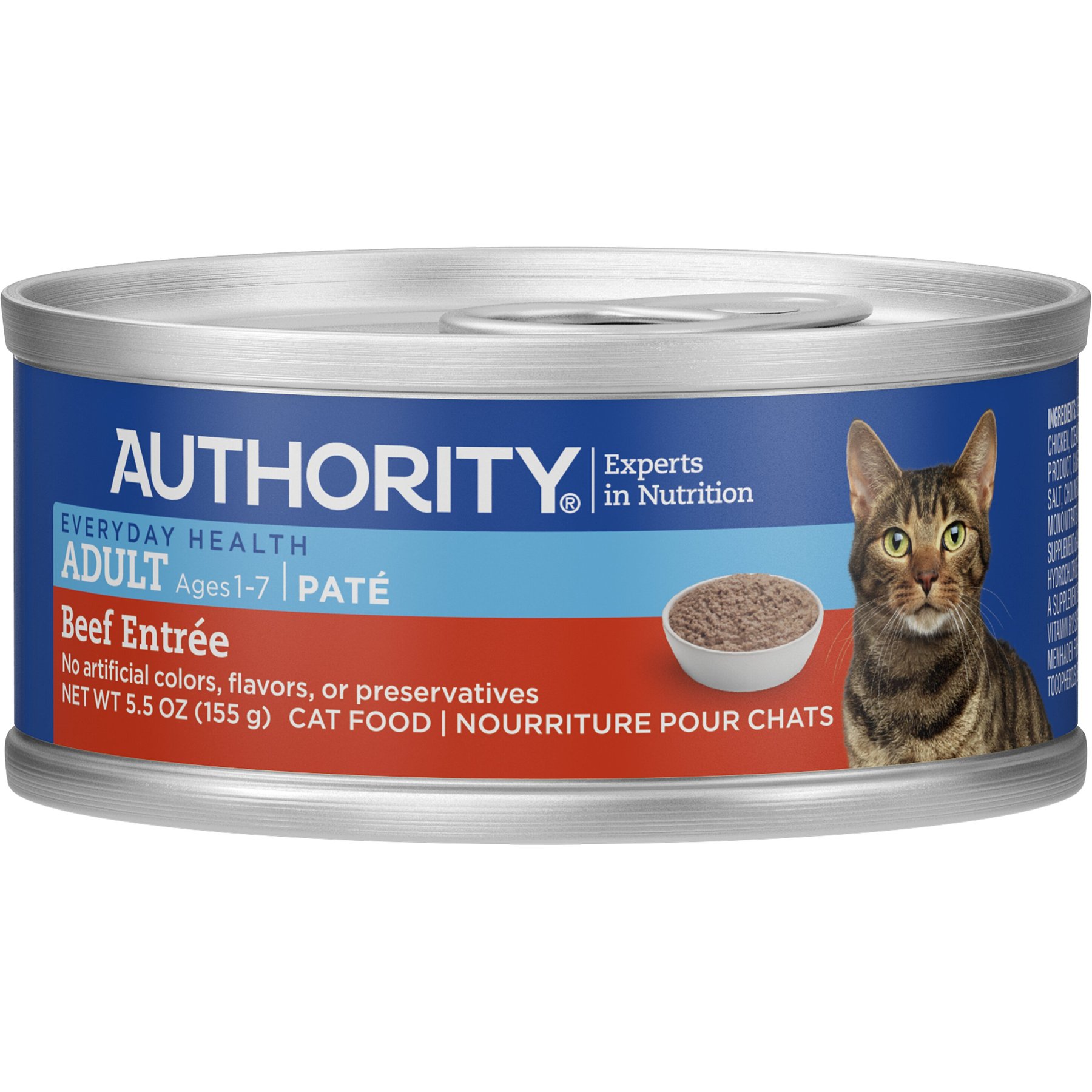 AUTHORITY Beef Entree Adult Pate Canned Cat Food 5.5 oz case of