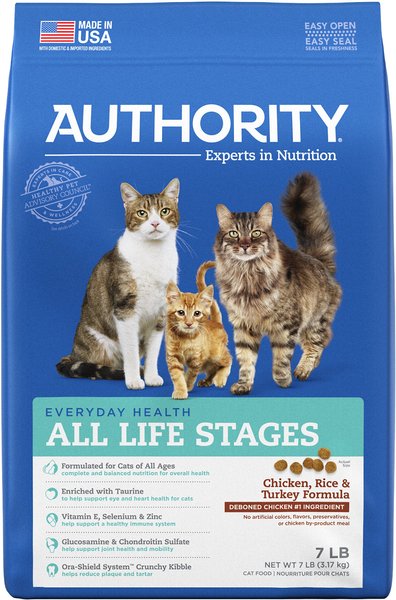 AUTHORITY Chicken Rice Turkey Formula Dry Cat Food 7 lb bag