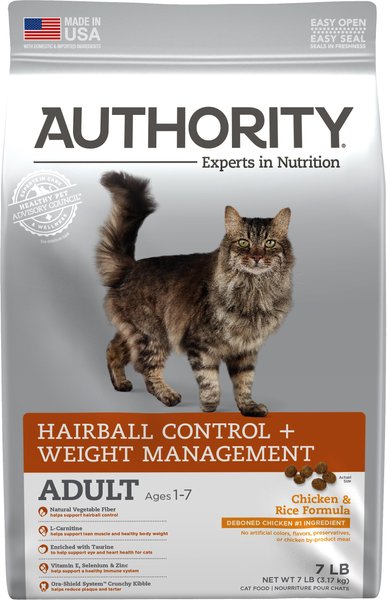 AUTHORITY Hairball Control Weight Management Chicken Rice