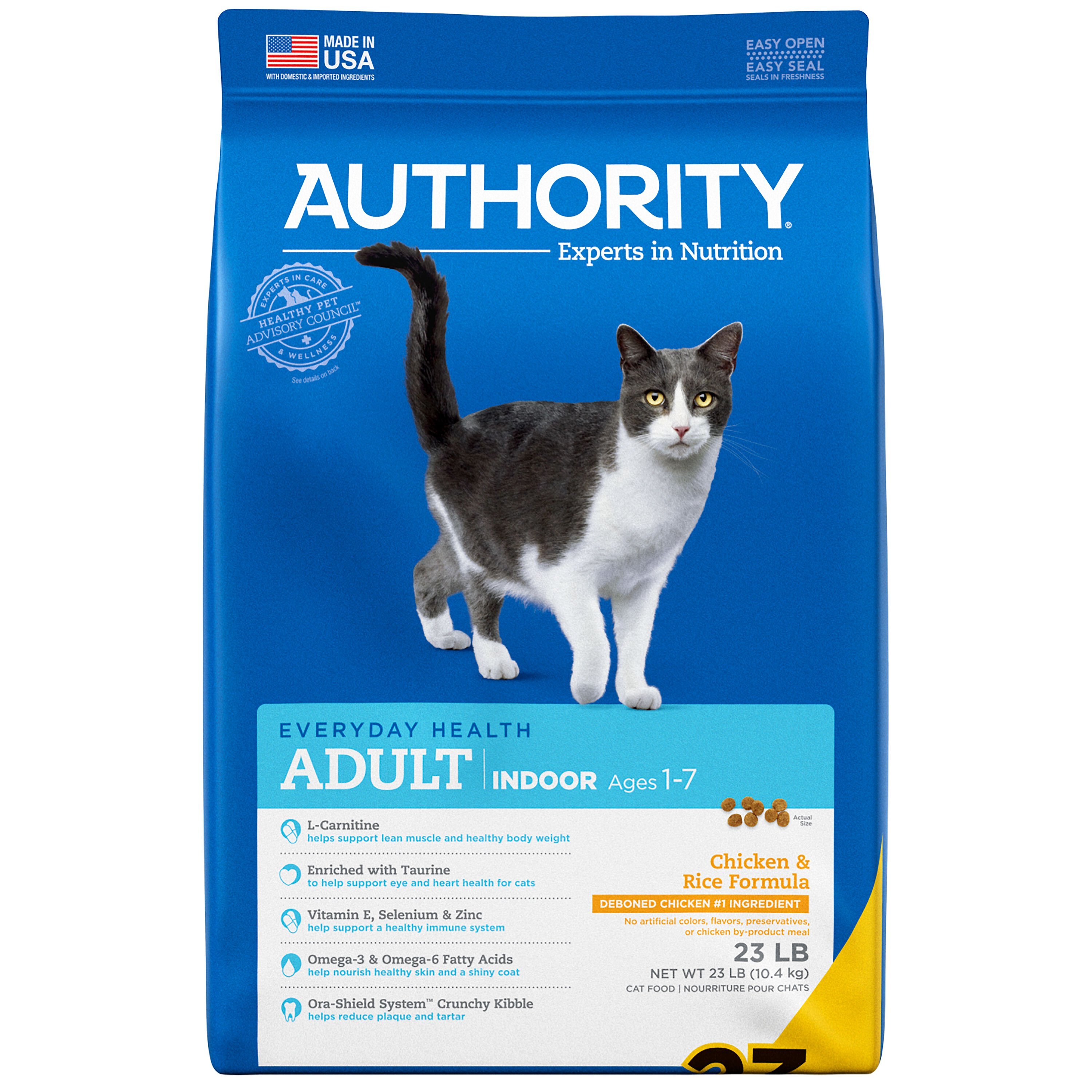 AUTHORITY Indoor Chicken Rice Formula Adult Dry Cat Food reviews