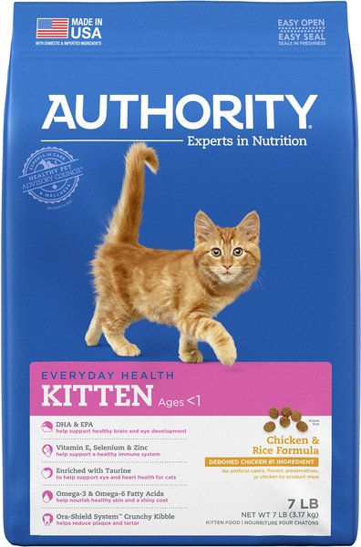 AUTHORITY Chicken Rice Formula Kitten Dry Cat Food 7 lb bag