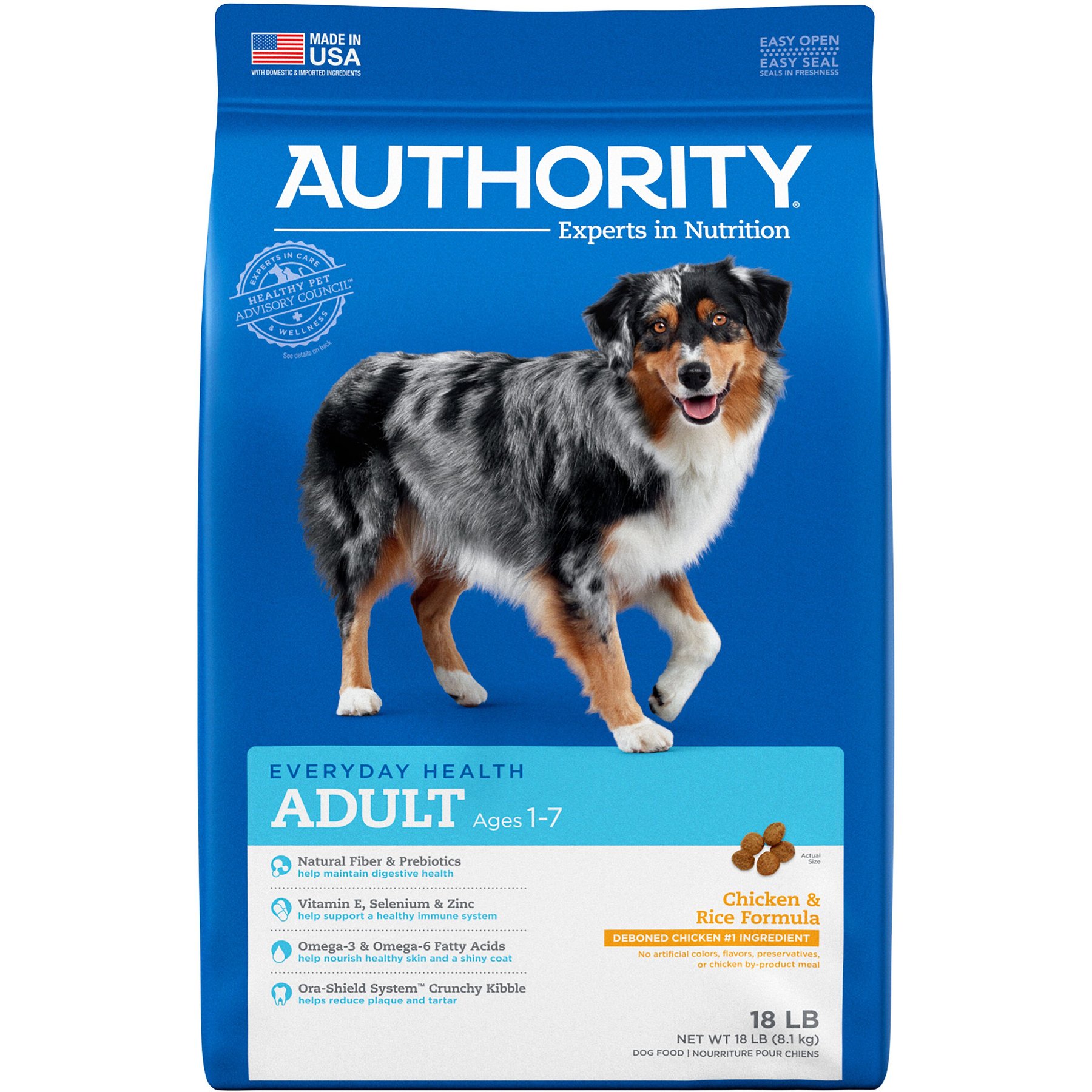 AUTHORITY Chicken Rice Formula Adult Dry Dog Food 18 lb