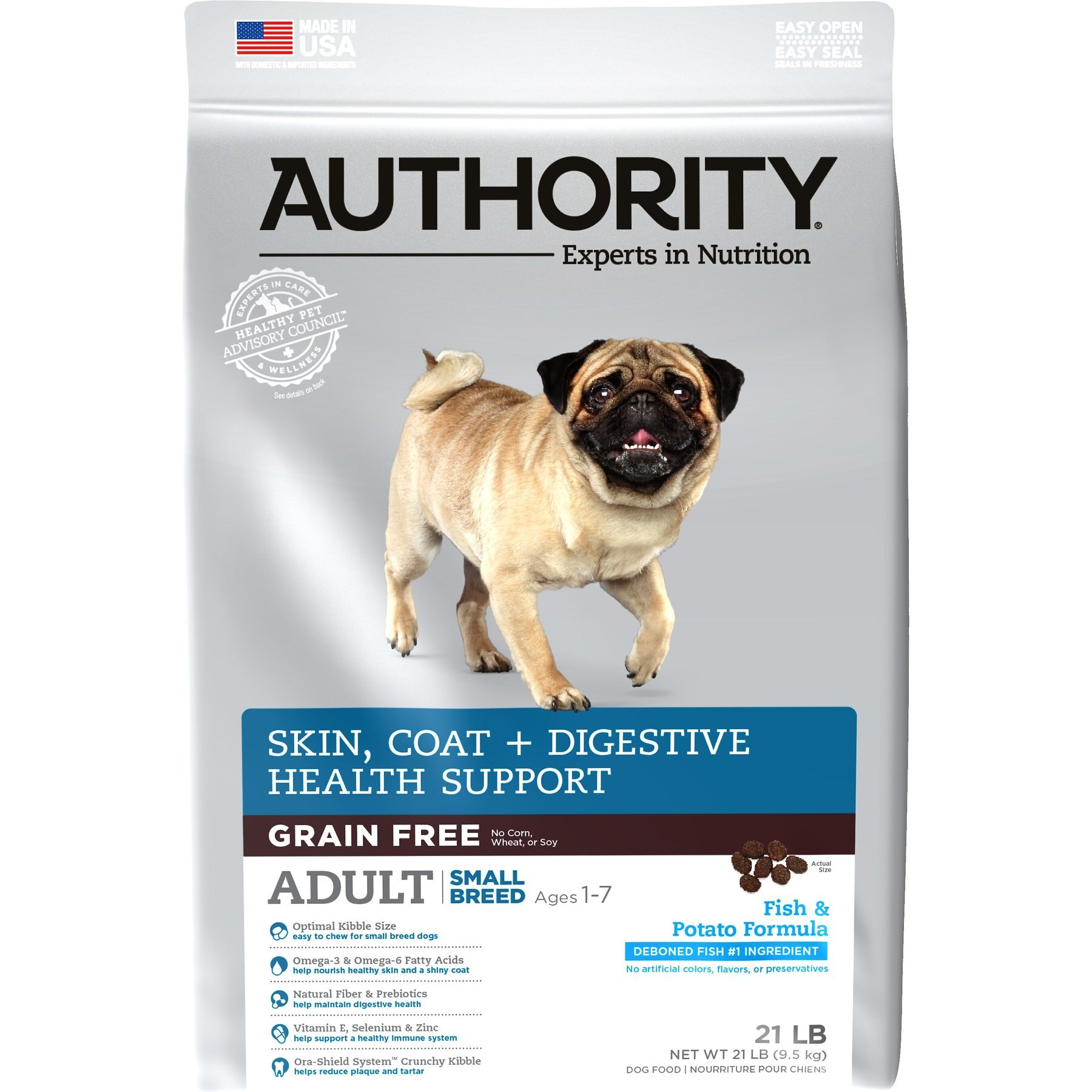 AUTHORITY Skin Coat Digestive Health Fish Potato Formula