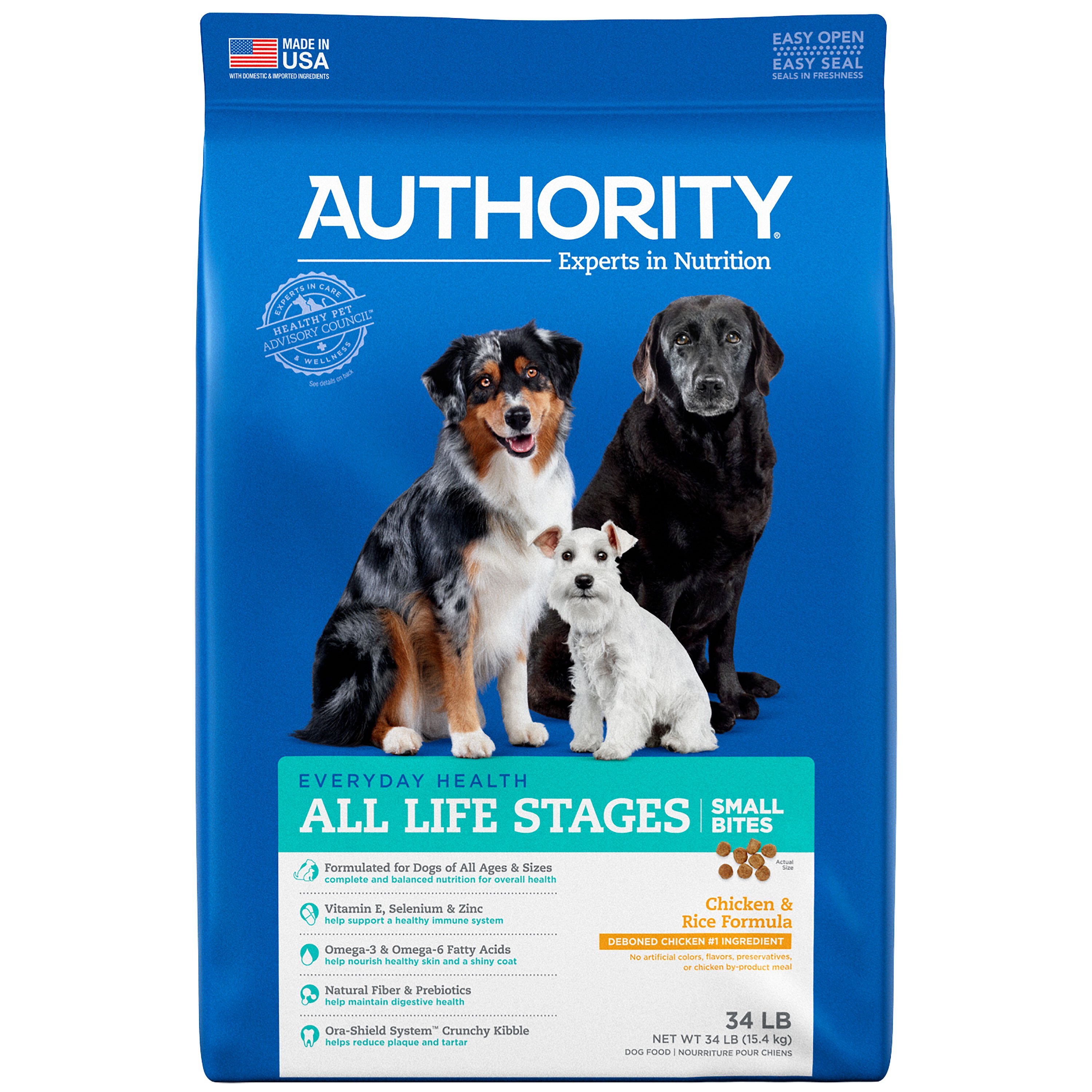 AUTHORITY Small Bites Chicken Rice Formula Dry Dog Food reviews