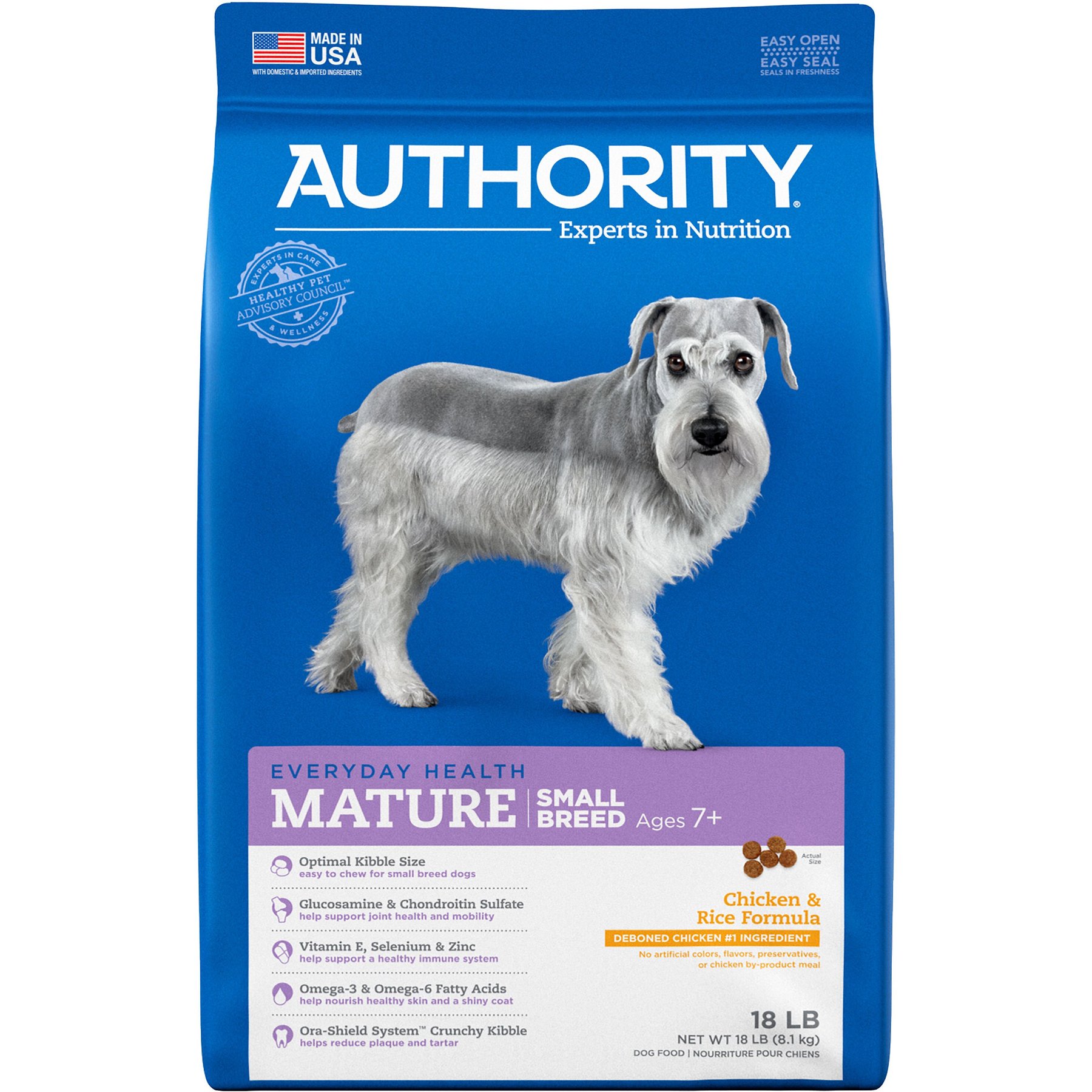 Authority dog food mature best sale