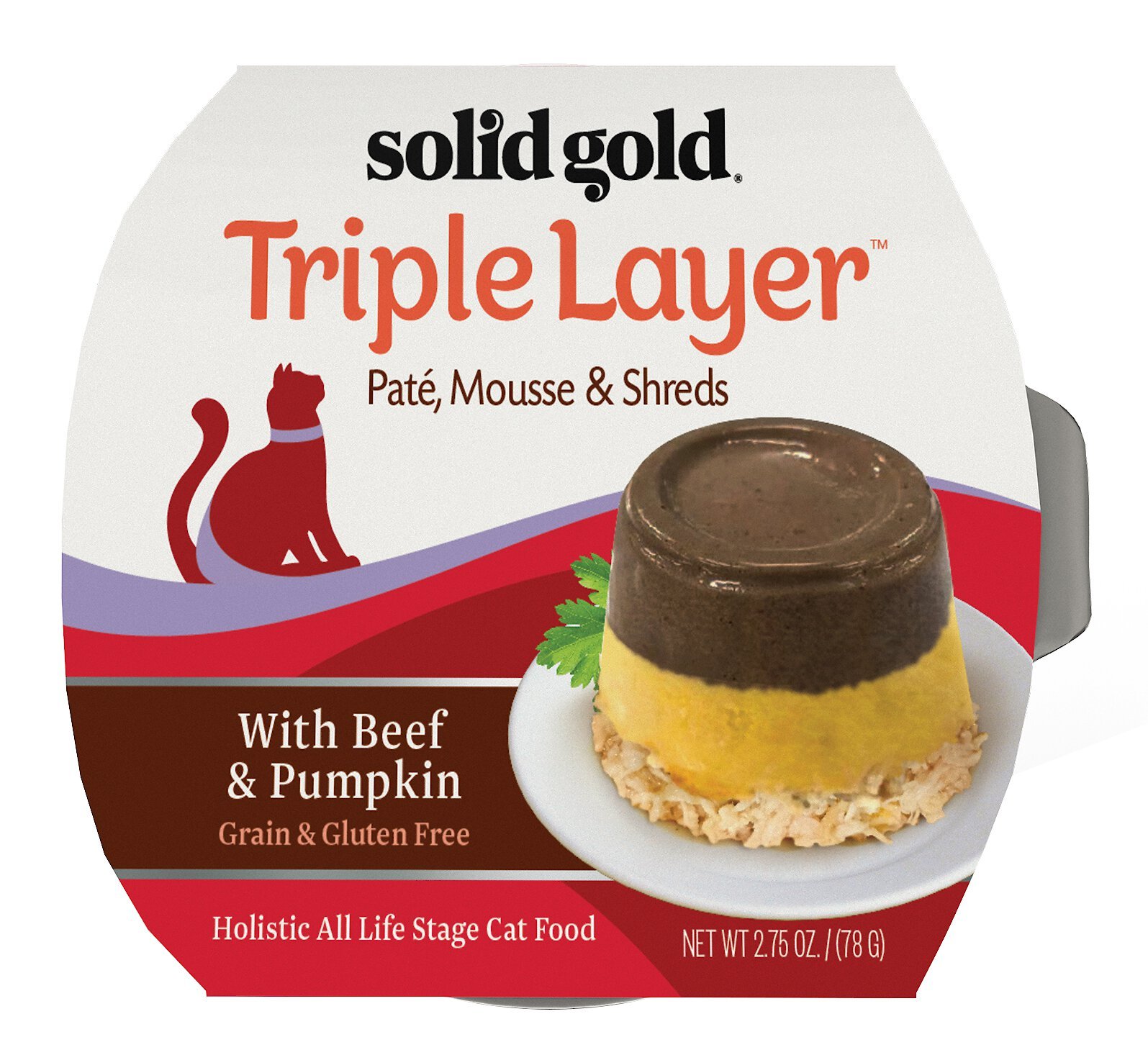 SOLID GOLD Triple Layer Mousse Shreds with Real Beef Pumpkin