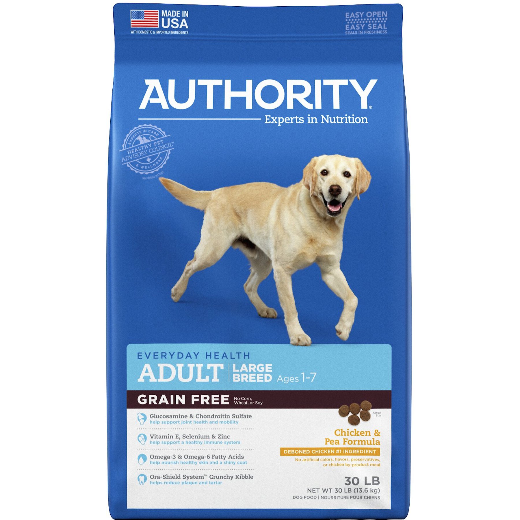 AUTHORITY Chicken Pea Formula Large Breed Grain Free Adult Dry