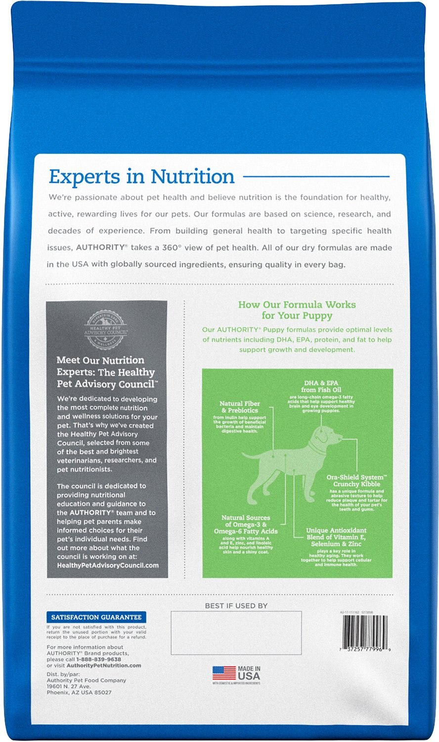 authority dog food feeding amounts