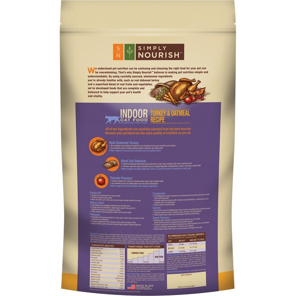 simply nourish turkey and oatmeal cat food