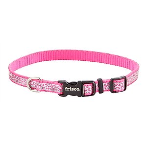 Frisco Patterned Polyester Reflective Dog Collar, Animal Print, XS: 8 to 12-in neck, 3/8-in W