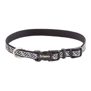 Frisco Patterned Polyester Reflective Dog Collar, Wavy Lines, X-Small: 8 to 12-in neck, 3/8-in wide