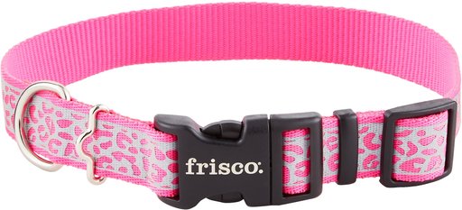 Frisco Patterned Polyester Reflective Dog Collar, Animal Print, Medium: 14 to 20-in neck, 1-in wide