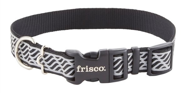 Frisco Patterned Polyester Reflective Dog Collar, Wavy Lines, Medium: 14 to 20-in neck, 1-in wide slide 1 of 7