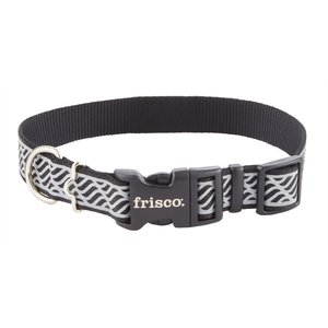 Frisco Patterned Polyester Reflective Dog Collar, Wavy Lines, Medium: 14 to 20-in neck, 1-in wide