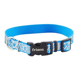 Frisco Patterned Polyester Reflective Dog Collar, Hawaiian Floral, Large: 18 to 26-in neck, 1-in wide