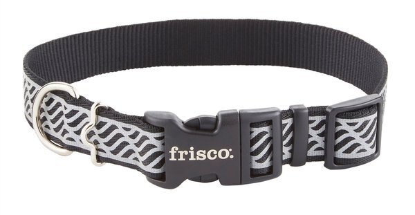 Frisco Patterned Polyester Reflective Dog Collar, Wavy Lines, Large: 18 to 26-in neck, 1-in wide slide 1 of 7