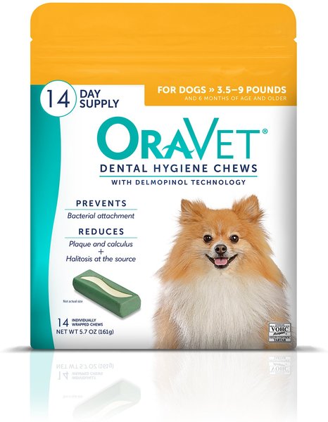 OraVet Hygiene Dental Chews for X-Small Dogs, 3.5-9 lbs, 14 count slide 1 of 10