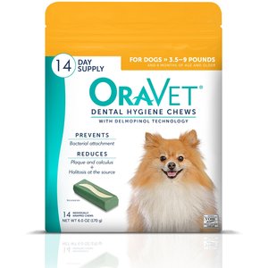 OraVet Hygiene Dental Chews for X-Small Dogs, 3.5-9 lbs, 14 count
