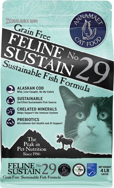 Annamaet Grain-Free Feline Sustain No. 29 Fish Formula Dry Cat Food, 4-lb bag slide 1 of 6