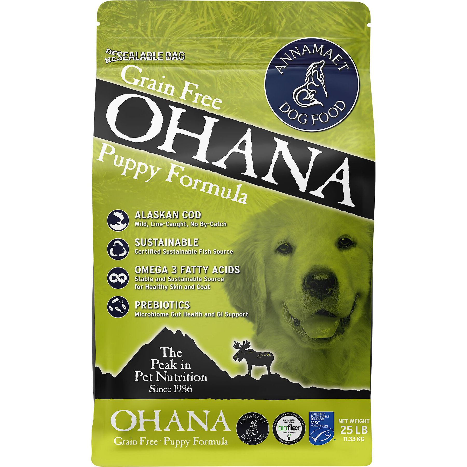 ANNAMAET Grain Free Ohana Puppy Formula Dry Dog Food 25 lb