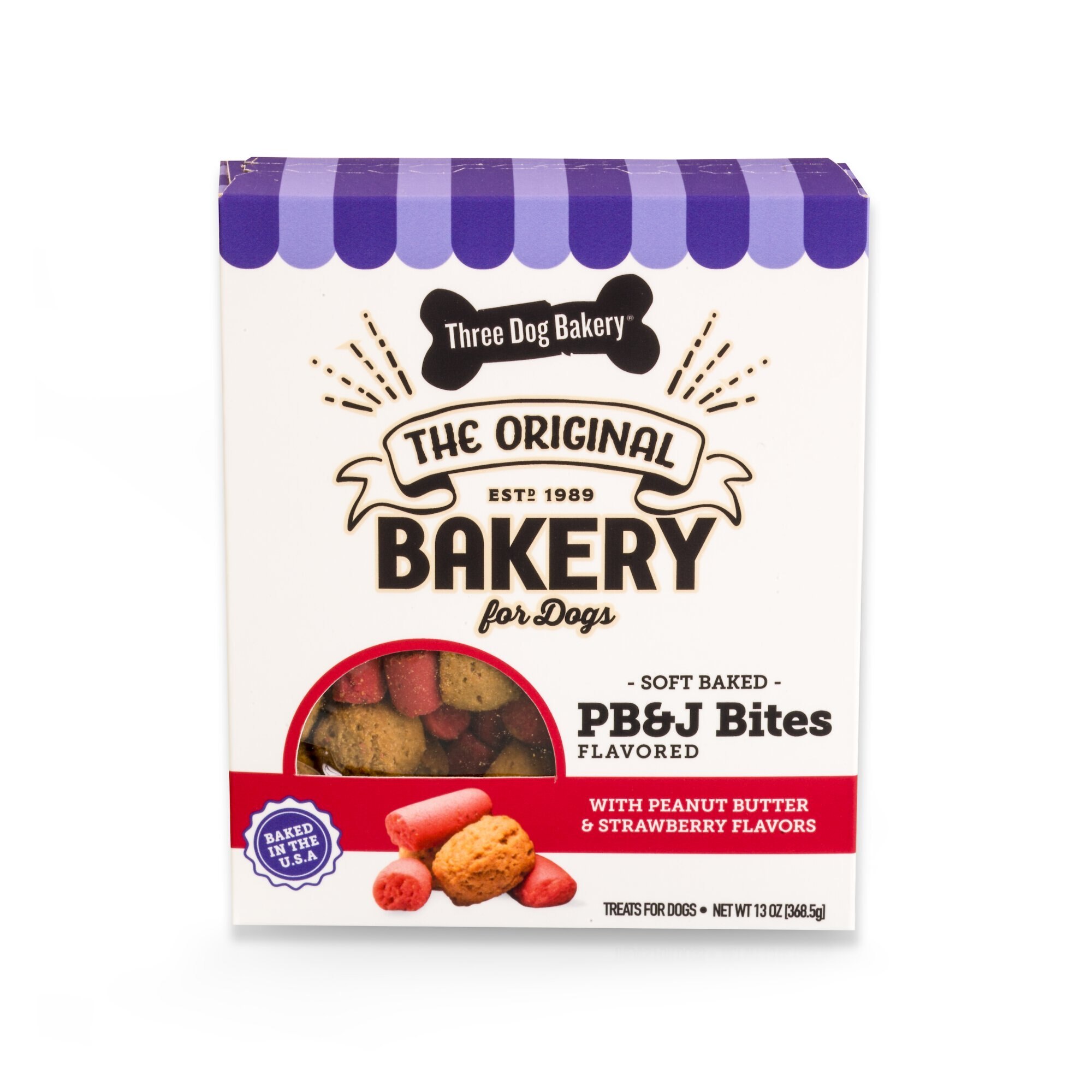 THREE DOG BAKERY PB&J Bites Flavored Dog Treats Customer Questions ...