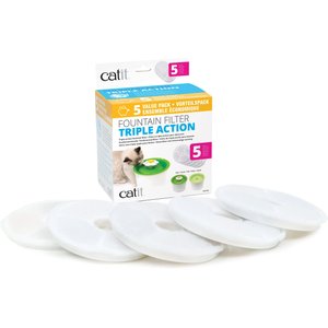 Catit Triple Action Pet Fountain Filter, 5 pack