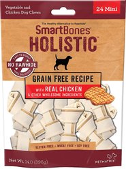 SmartBones Holistic Mini Chicken Bones Grain-Free Dog Treats, 24 count