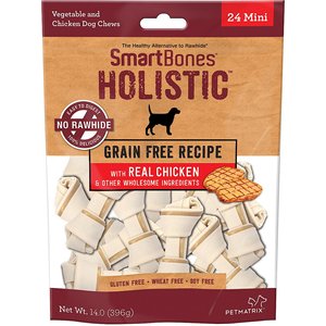 SmartBones Holistic Mini Chicken Bones Grain-Free Dog Treats, 24 count
