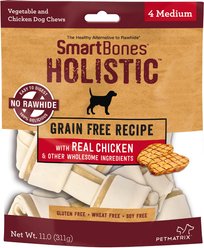 SmartBones Holistic Medium Chicken Bones Grain-Free Dog Treats, 4 count