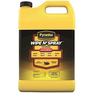 Pyranha Wipe N' Spray Fly Protection Horse Spray, 1-gallon bottle
