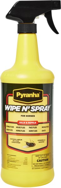 Pyranha Wipe N' Spray Fly Protection Horse Spray, 32-oz bottle slide 1 of 2