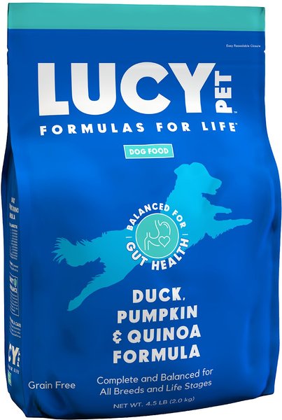 Lucy Pet Products Formulas for Life Grain-Free Duck, Pumpkin & Quinoa Formula Dry Dog Food, 4.5-lb bag slide 1 of 9