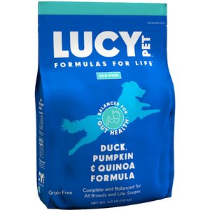 Lucy Pet Products Formulas for Life Grain-Free Duck, Pumpkin & Quinoa Formula Dry Dog Food, 4.5-lb bag